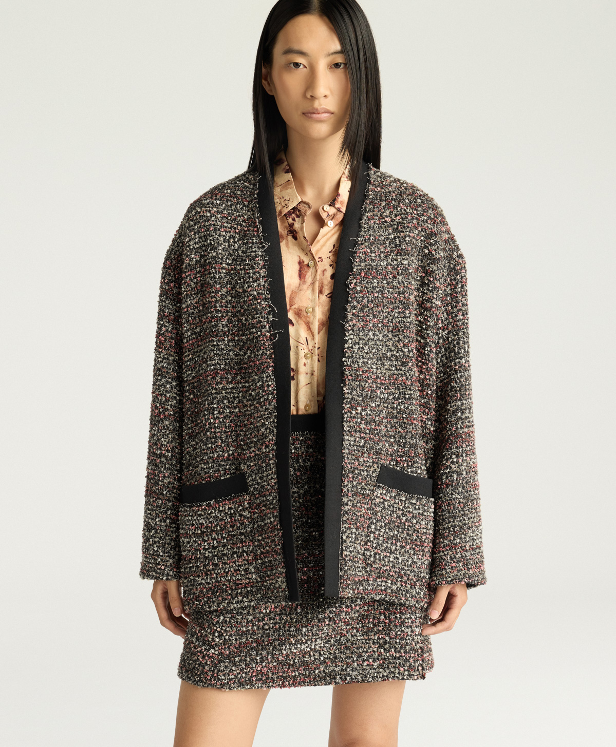 VESTE DONUT EN TWEED - MULTICOLORE NOIR - Momonì