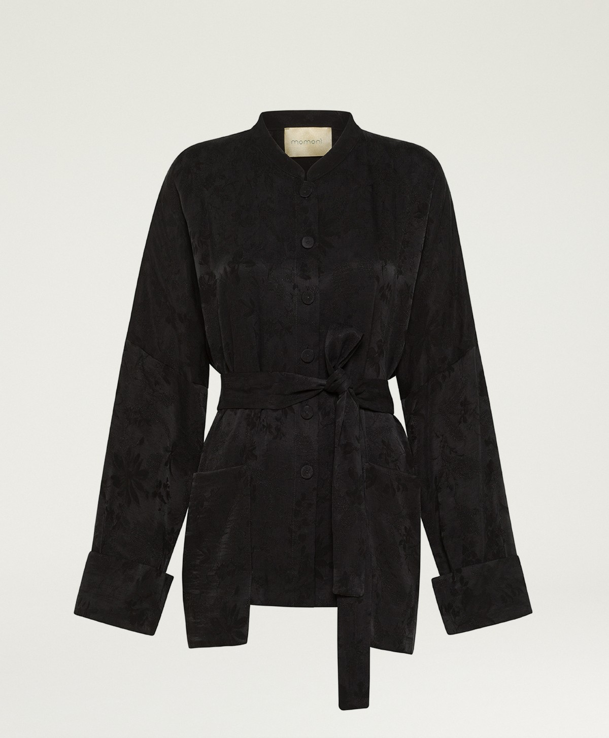 VESTE STOWE EN CUPRO JACQUARD - NOIR - Clothing - Momonì