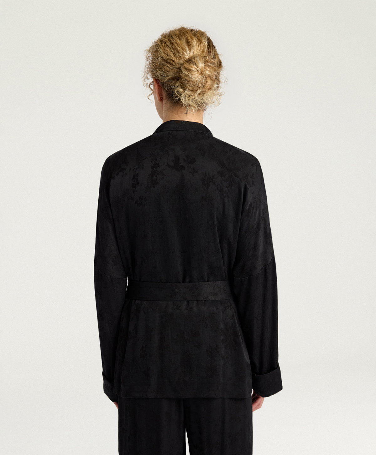 VESTE STOWE EN CUPRO JACQUARD - NOIR - Momonì