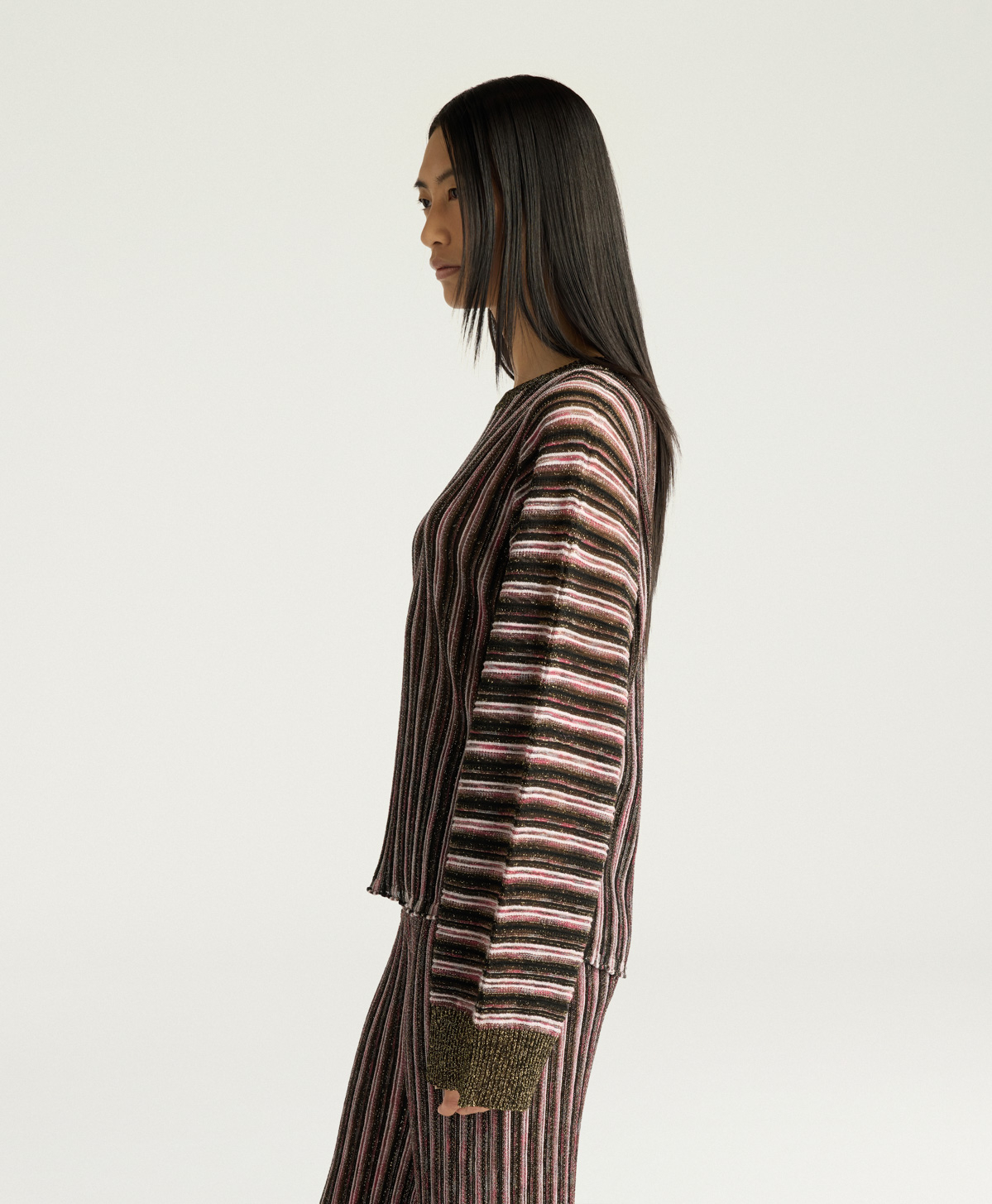 CHICORY MULTISTRIPED LUREX TOP - PINK MULTICOLOR - Momonì