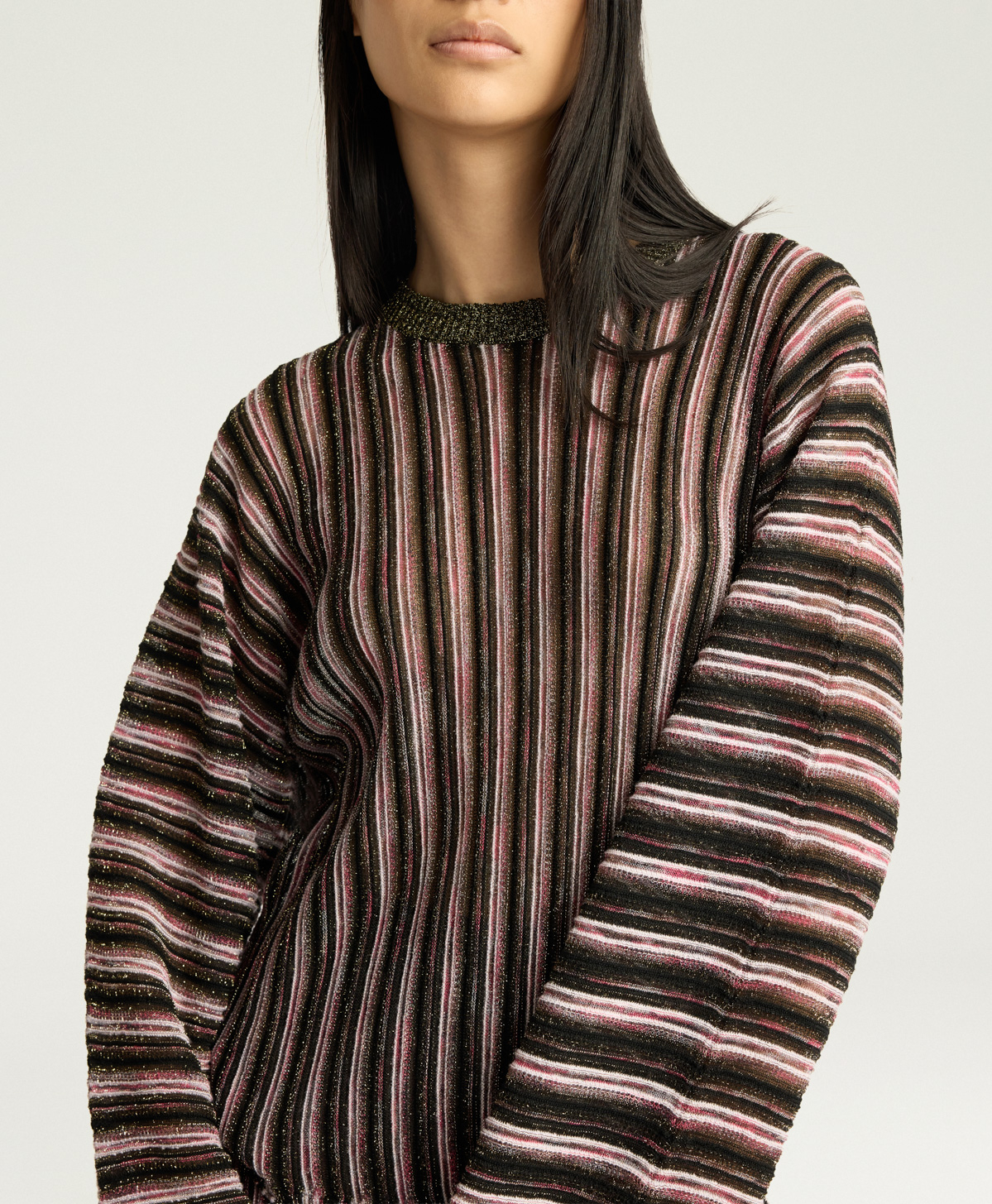 CHICORY MULTISTRIPED LUREX TOP - PINK MULTICOLOR - Momonì