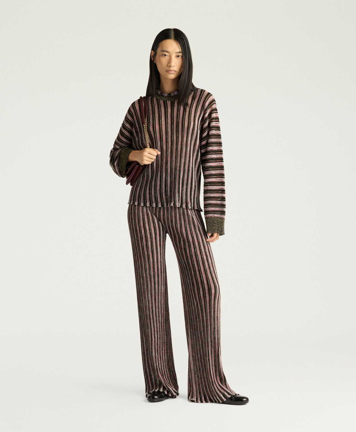 CHICORY MULTISTRIPED LUREX TOP - PINK MULTICOLOR - Momonì