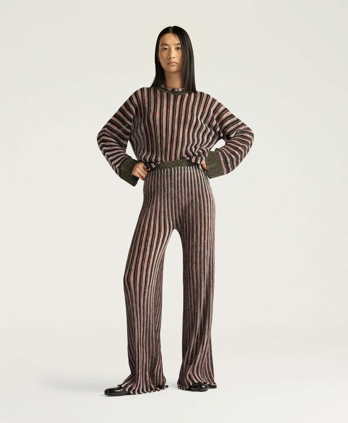 MASON MULTISTRIPED LUREX PANTS - PINK MULTICOLOR - Clothing - Momonì