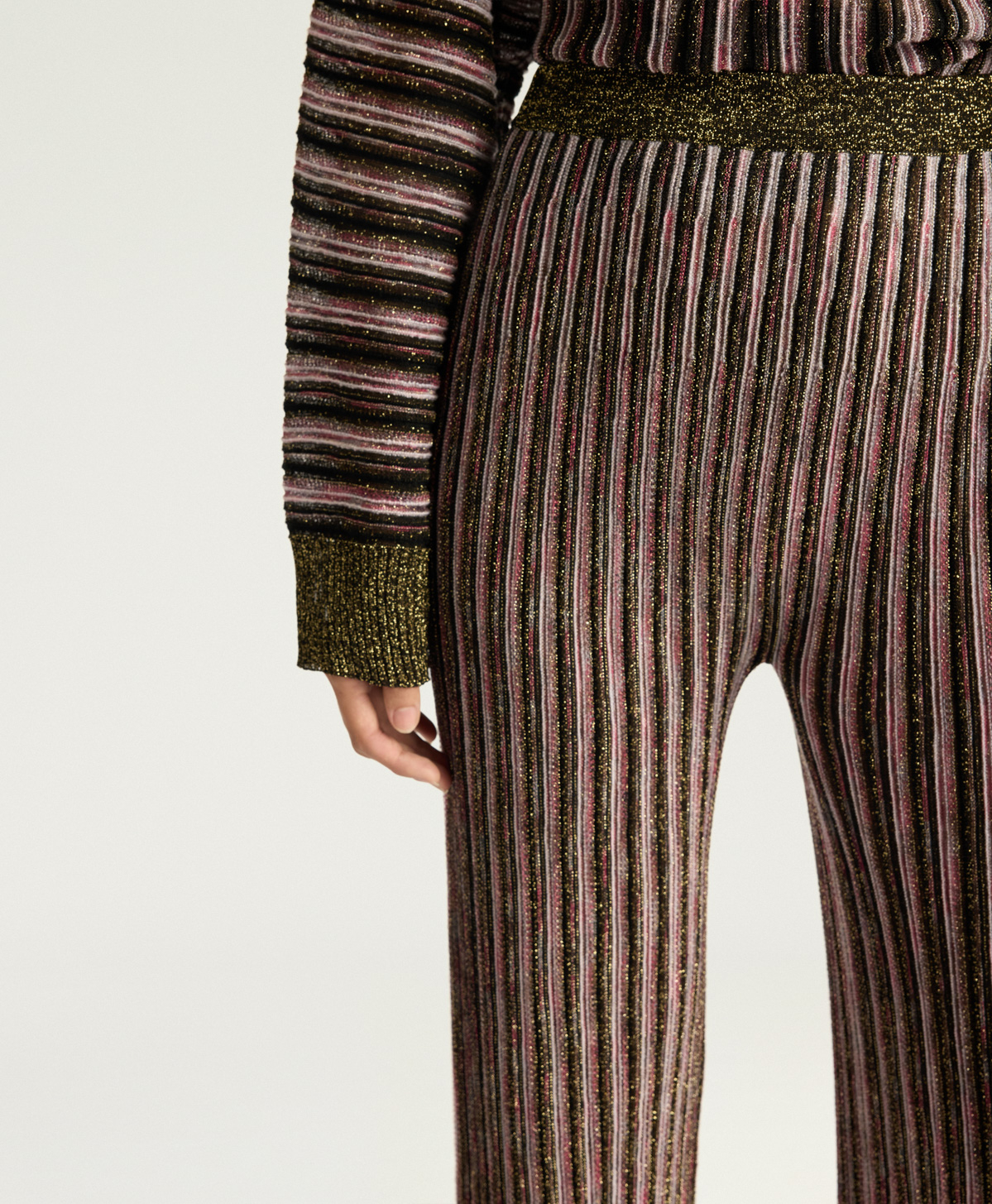 MASON MULTISTRIPED LUREX PANTS - PINK MULTICOLOR - Momonì