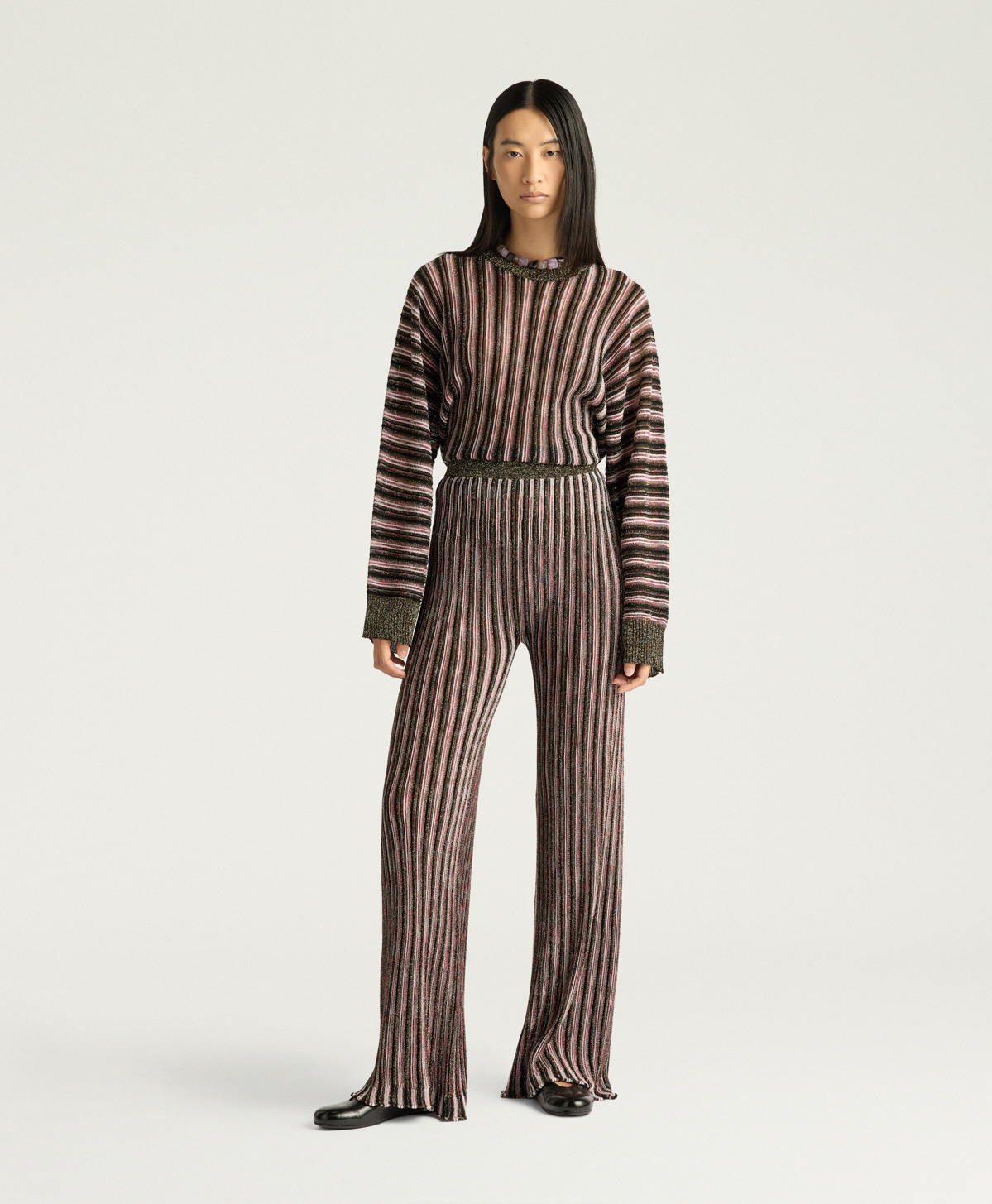 MASON MULTISTRIPED LUREX PANTS - PINK MULTICOLOR - Momonì