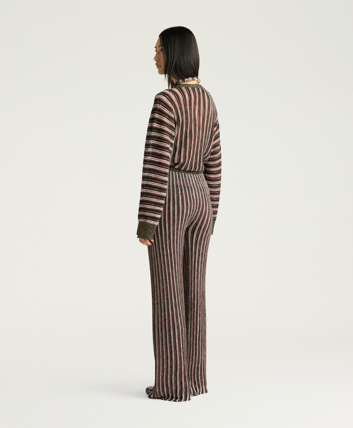 MASON MULTISTRIPED LUREX PANTS - PINK MULTICOLOR - Momonì