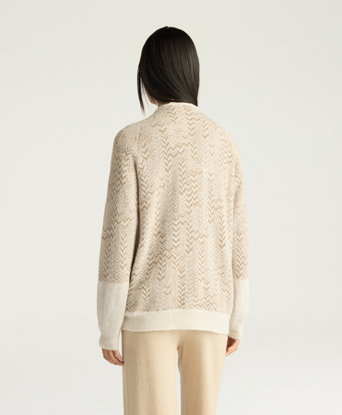 MAGLIA SUGAR IN JAQUARD - CREMA/PANNA - Momonì