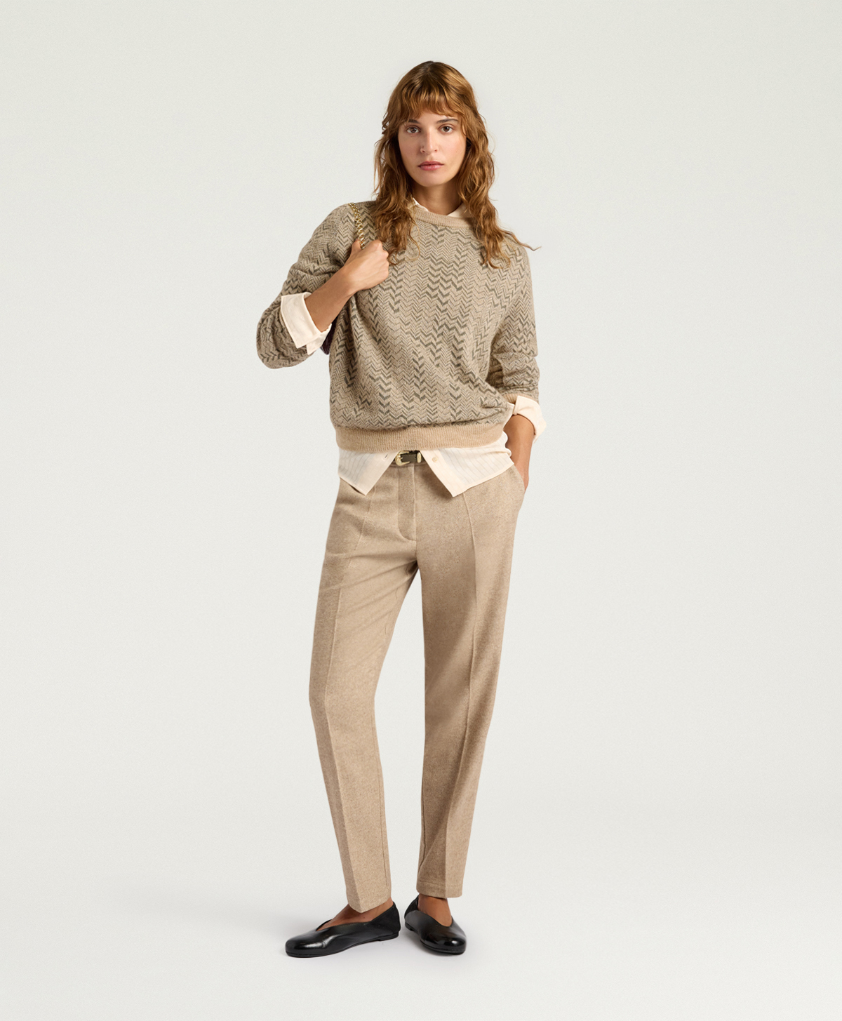 TRICOT SAGE EN JACQUARD - VERT/BEIGE - Clothing - Momonì