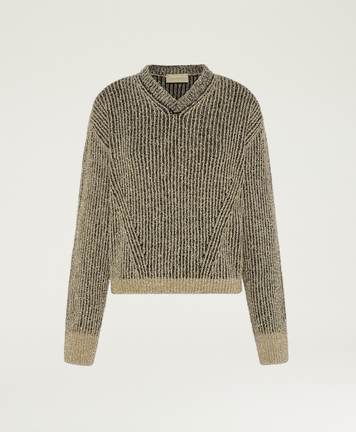 TRICOT PLUM EN JACQUARD - NOIR/OR - Momonì