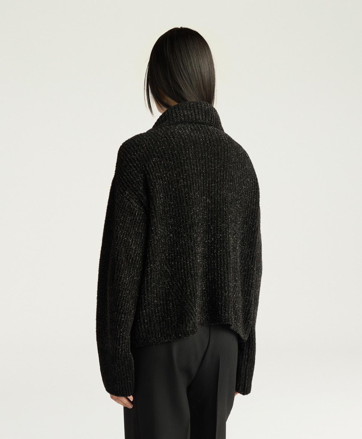 SEVERN MULTISTRIPED LUREX SWEATER - BLACK - Momonì