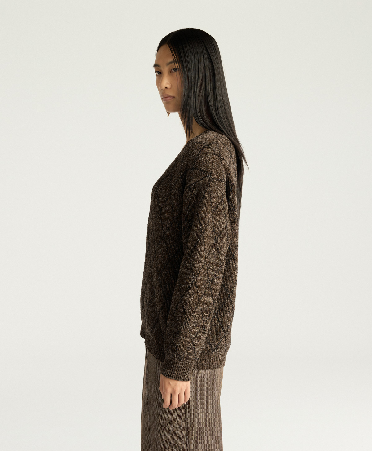 TRICOT ORKNEY EN JACQUARD - BEIGE/NOIR - Momonì