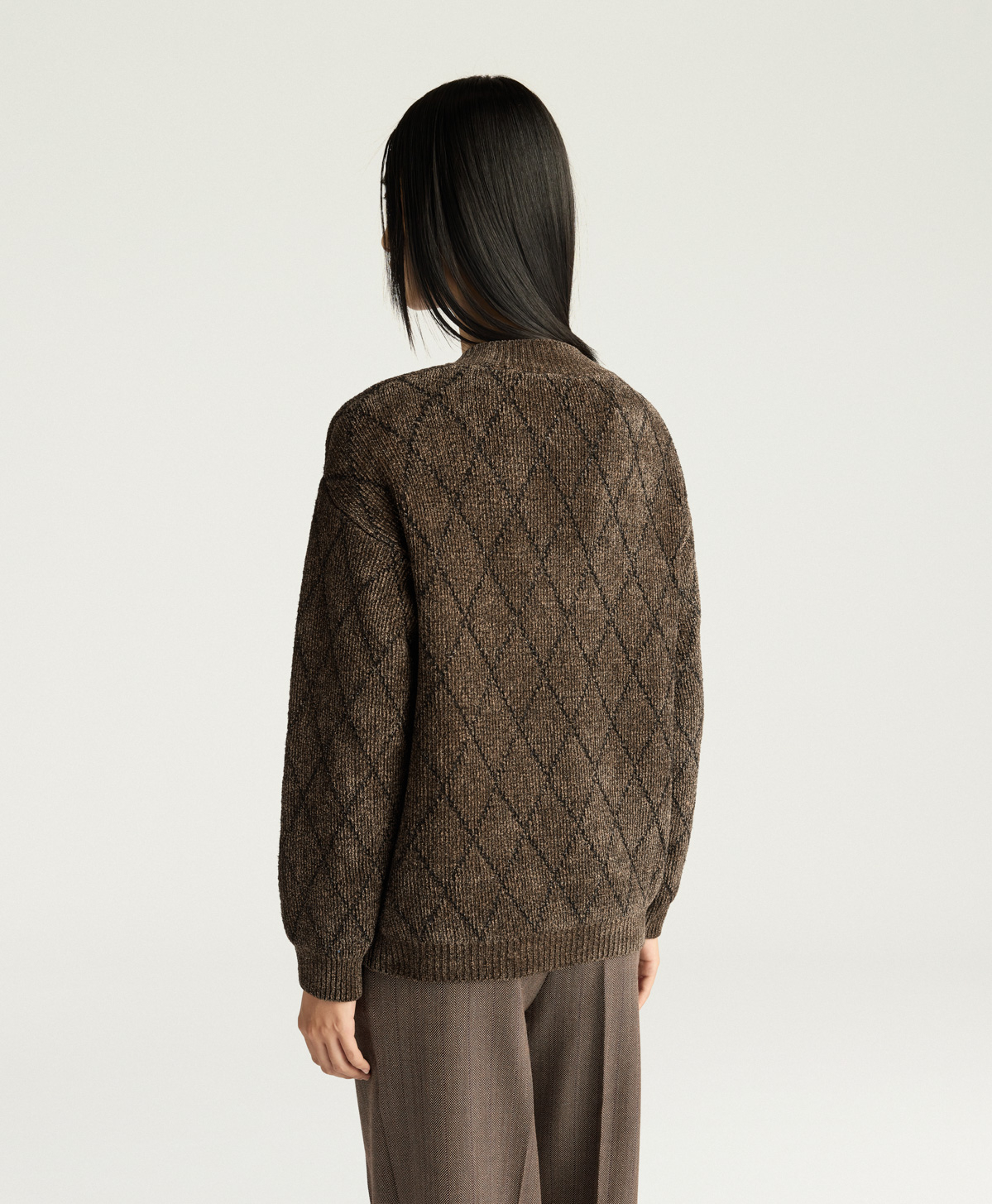 TRICOT ORKNEY EN JACQUARD - BEIGE/NOIR - Momonì
