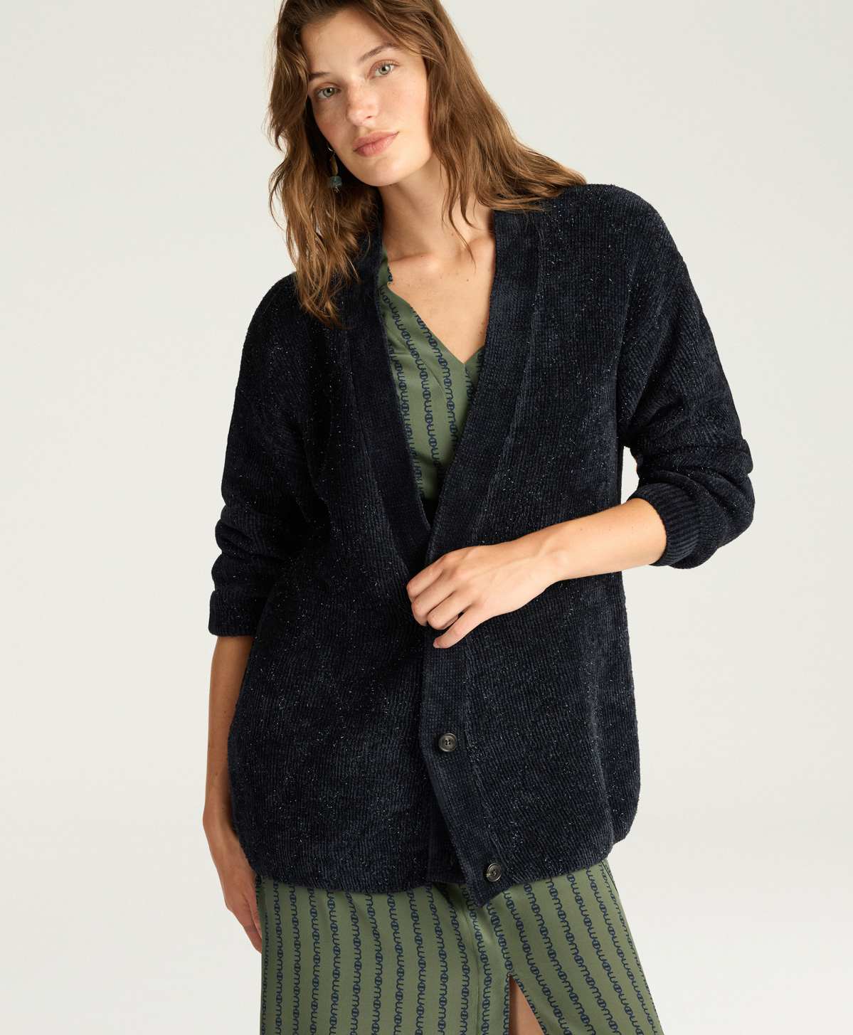 CARDIGAN JASPER EN JACQUARD - BLEU - Momonì
