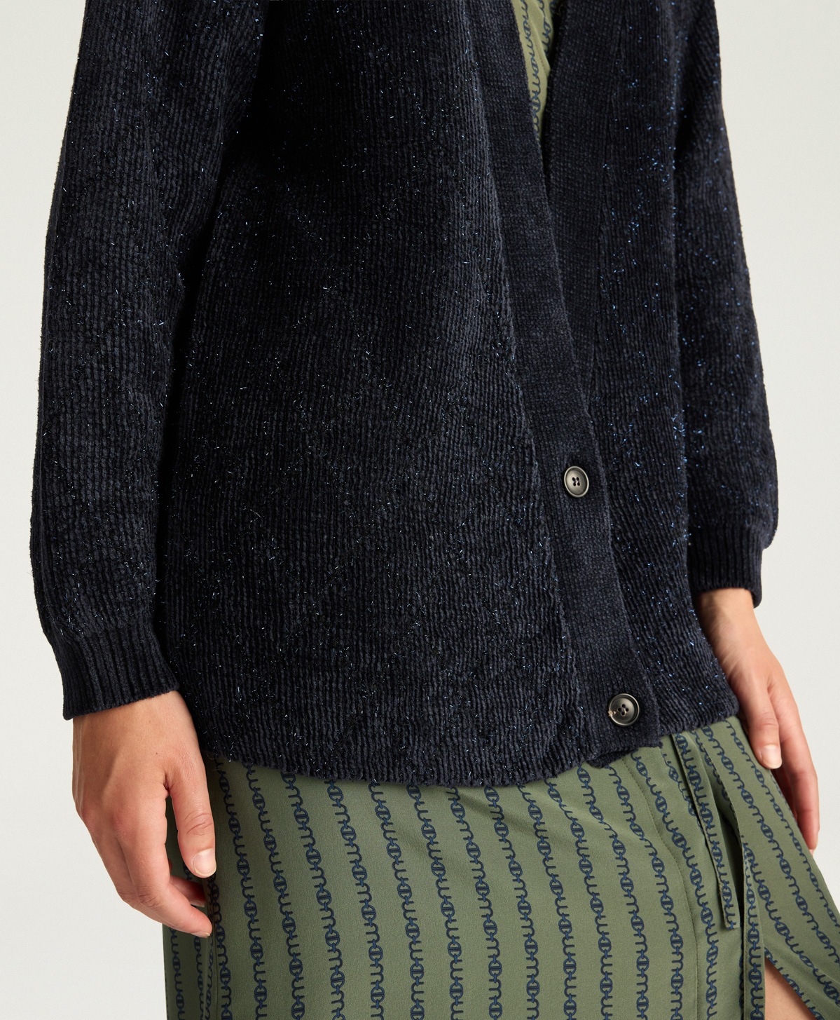 CARDIGAN JASPER EN JACQUARD - BLEU - Momonì