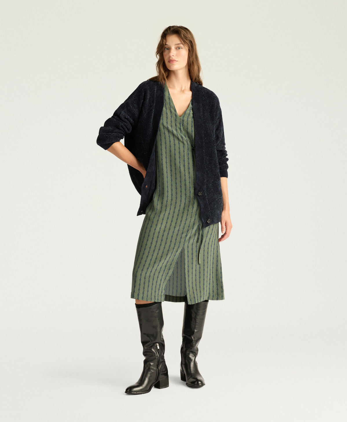 CARDIGAN JASPER EN JACQUARD - BLEU - Momonì