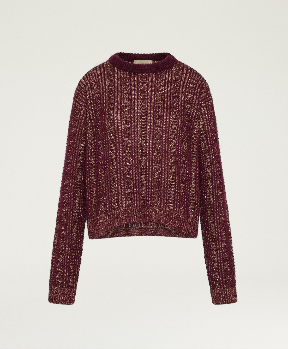 TRICOT THELMA EN MOHAIR/PAILLETTES - WINE RED - Momonì