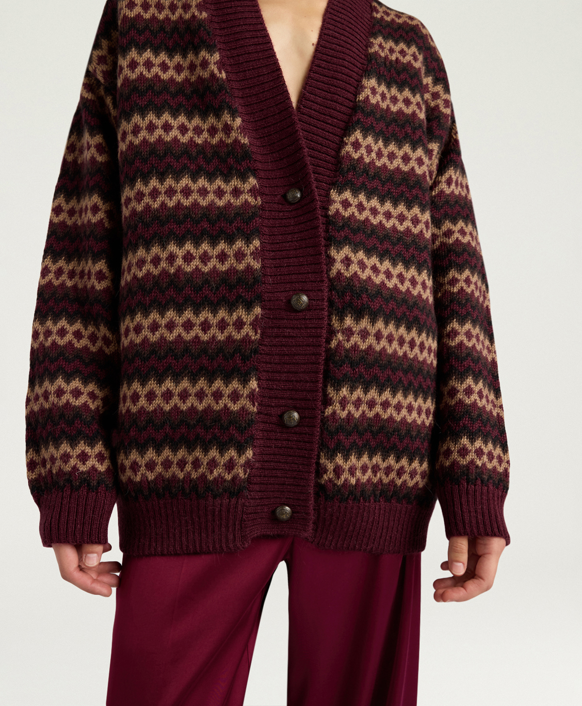 CARDIGAN SELWIN IN JAQUARD - MULTICOLOR VINACCIA - Momonì