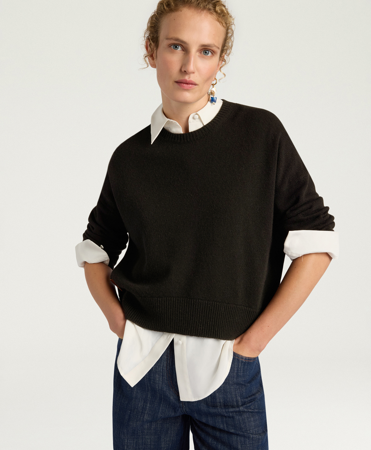 TIARA SWEATER IN WOOL/CASHMERE - BLACK - Clothing - Momonì