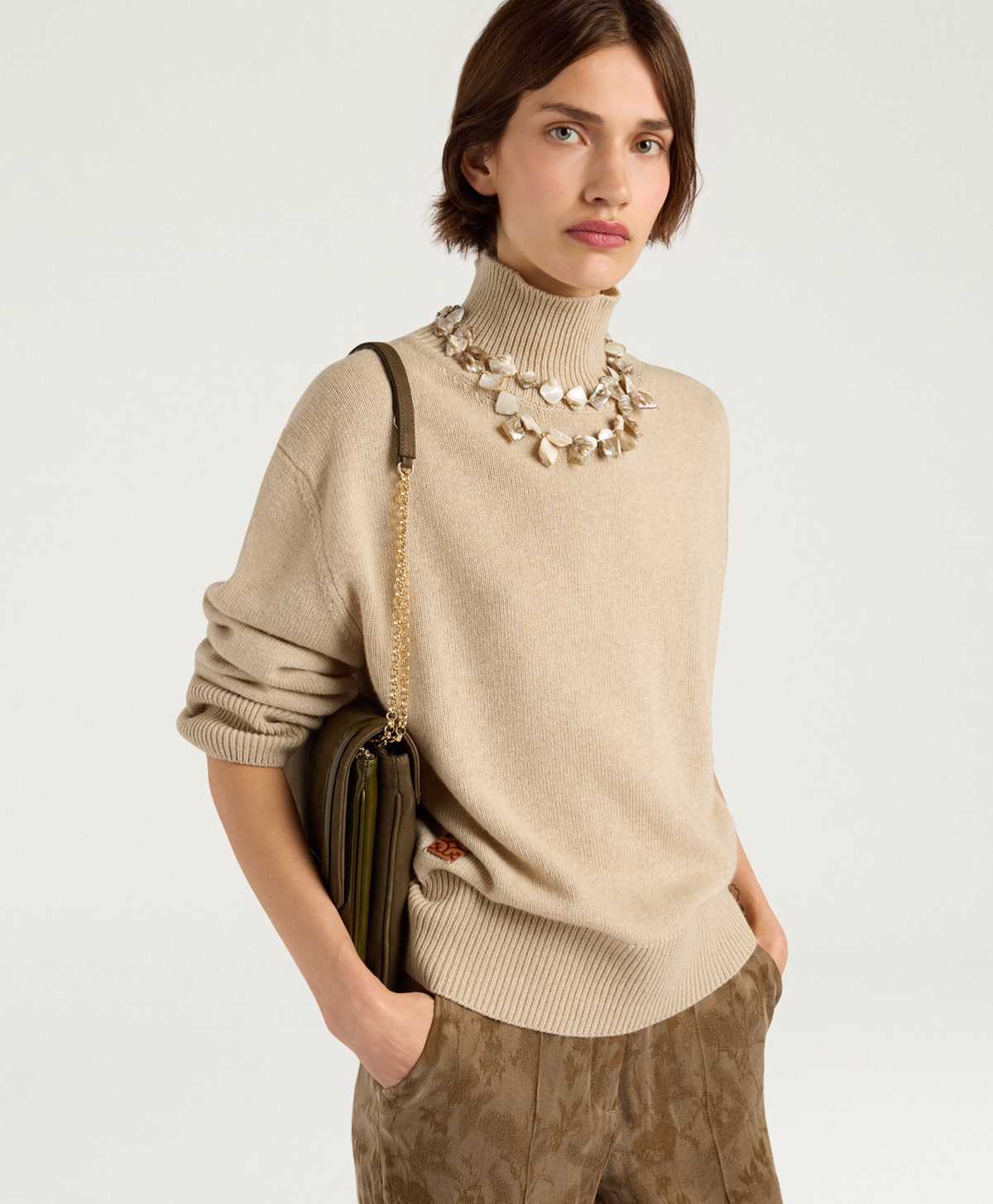 QUINCE SWEATER IN WOOL/CASHMERE - SAND - Clothing - Momonì