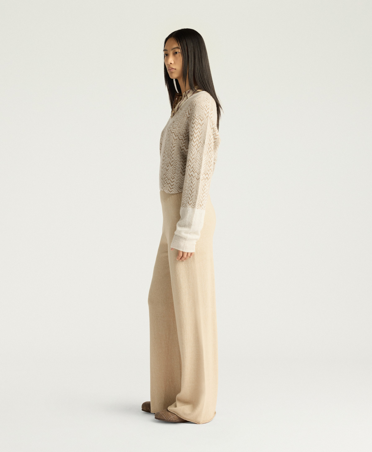 CARAMEL SWEATER IN WOOL/CASHMERE - SAND - Momonì