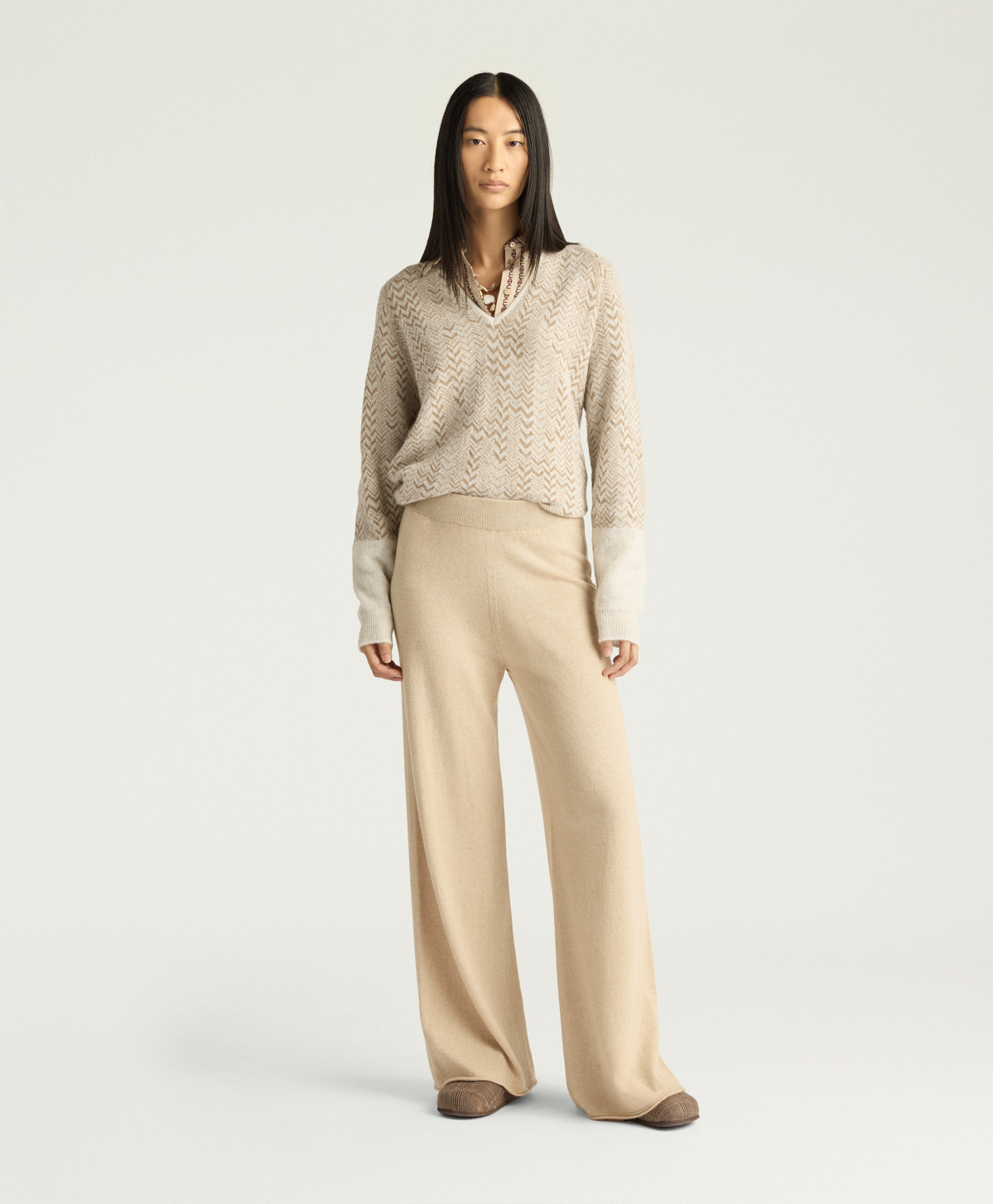 CARAMEL SWEATER IN WOOL/CASHMERE - SAND - Momonì