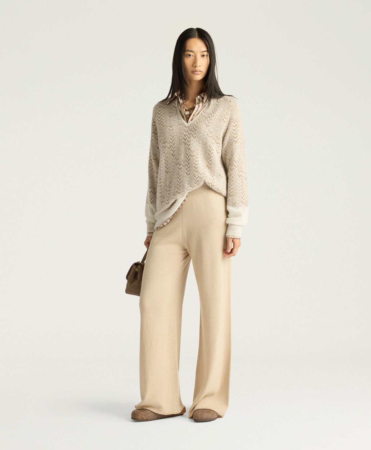 CARAMEL SWEATER IN WOOL/CASHMERE - SAND - Momonì