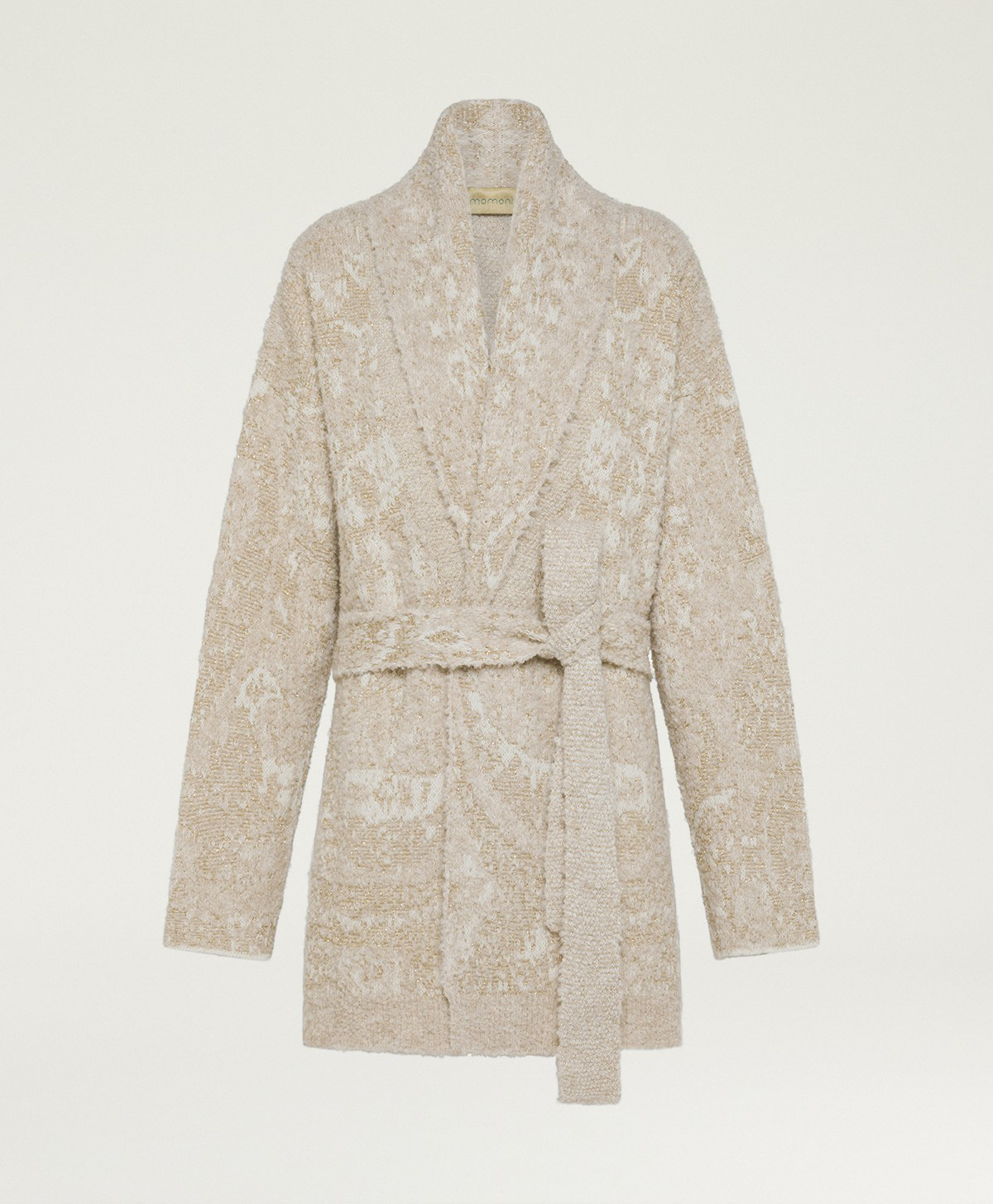 READING CARDIGAN IN JACQUARD - BEIGE - Momonì