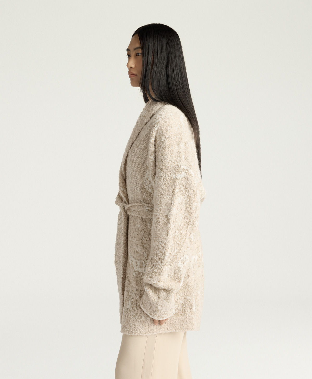 READING CARDIGAN IN JACQUARD - BEIGE - Momonì