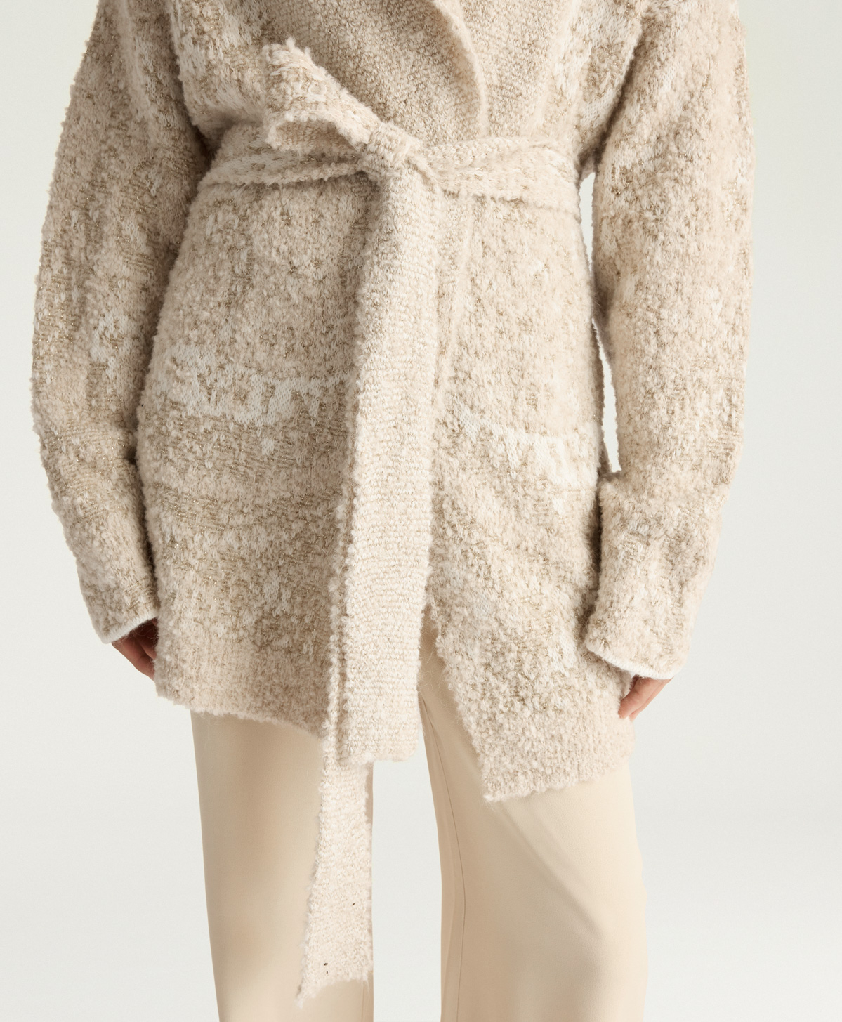 READING CARDIGAN IN JACQUARD - BEIGE - Momonì