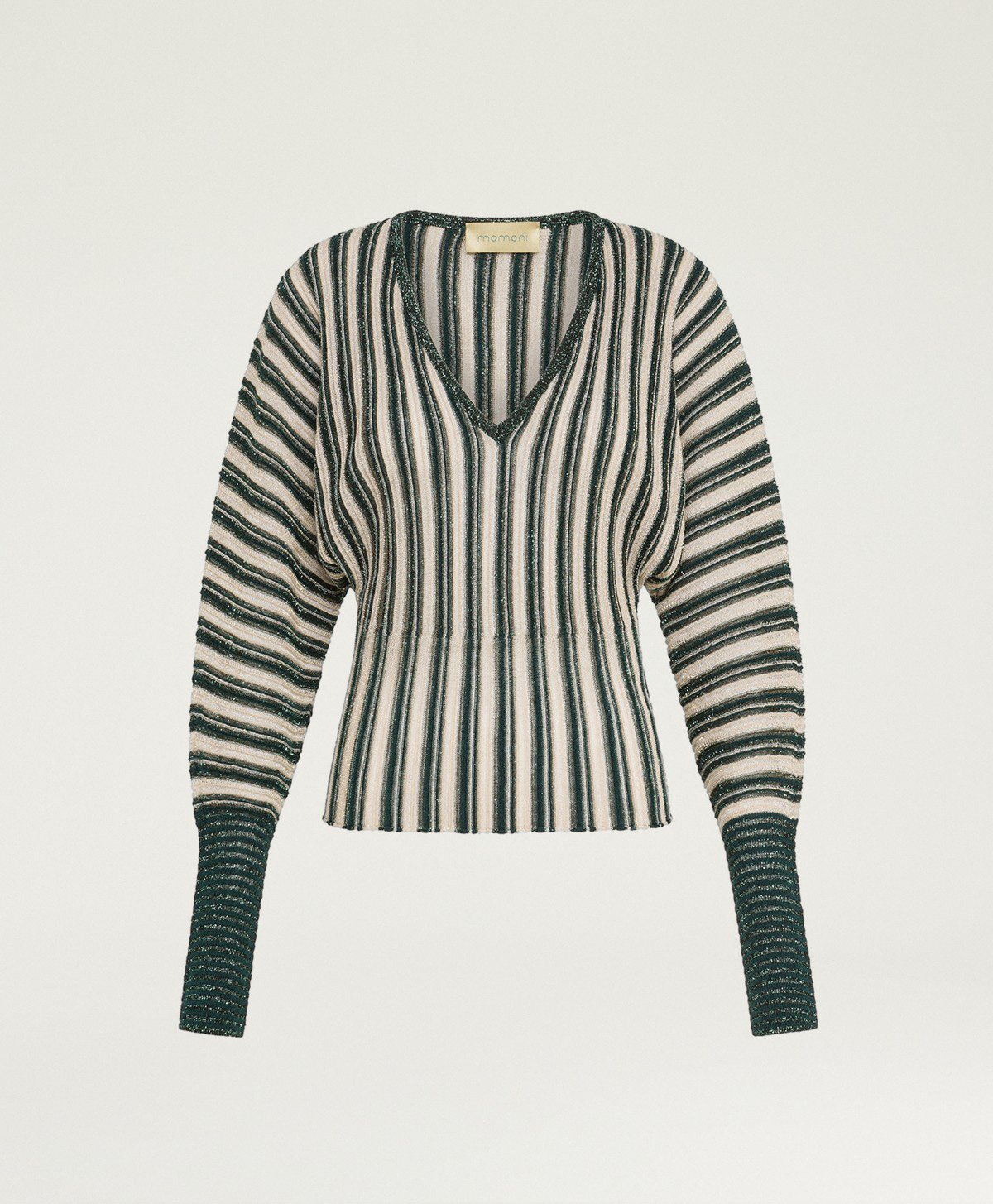 BASIL MULTISTRIPED LUREX TOP - CREAM MULTICOLOR - Momonì