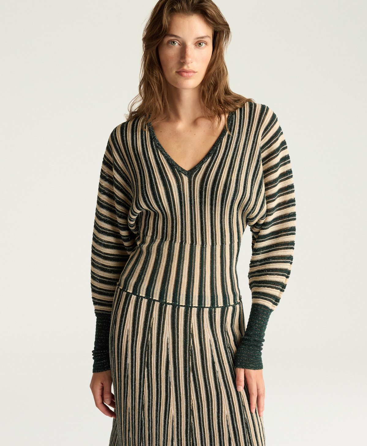 BASIL MULTISTRIPED LUREX TOP - CREAM MULTICOLOR - Momonì