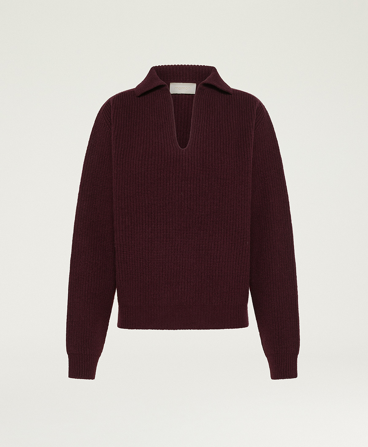 TRICOT PEONY EN LAINE MÉLANGÉE CACHEMIRE - BURGUNDY - Momonì