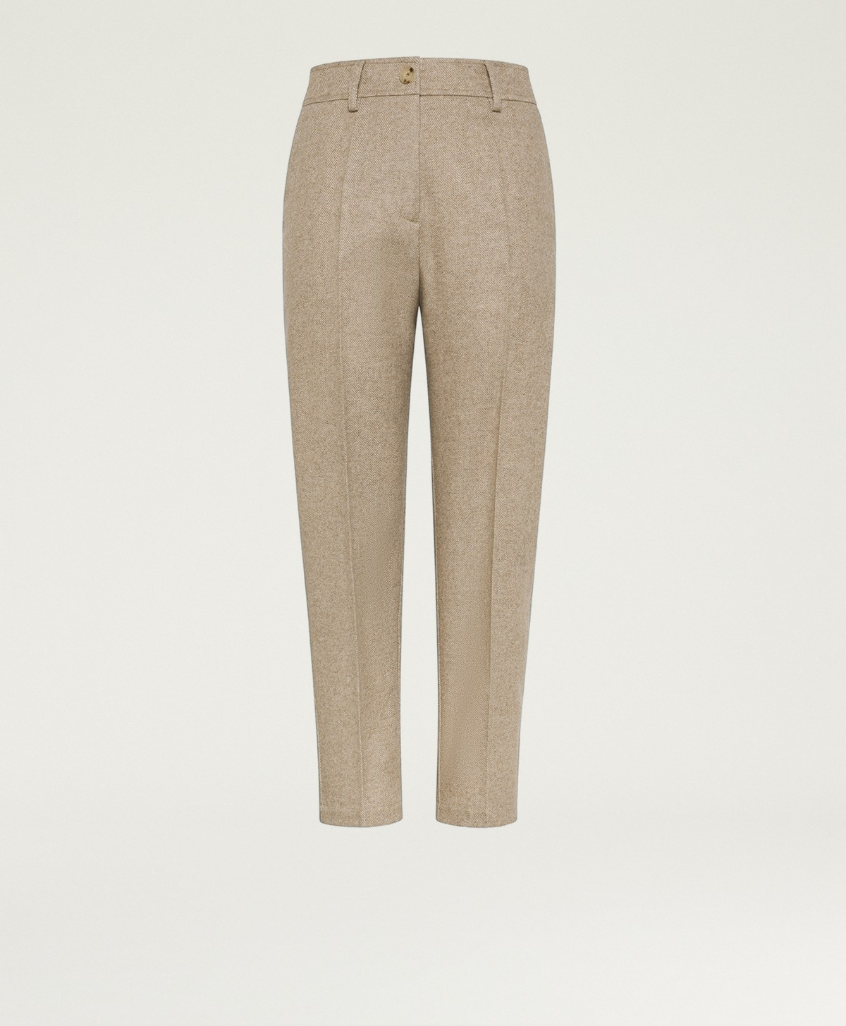 PANTALON MATTHIEU EN CHEVRON DE LAINE - BEIGE - Momonì