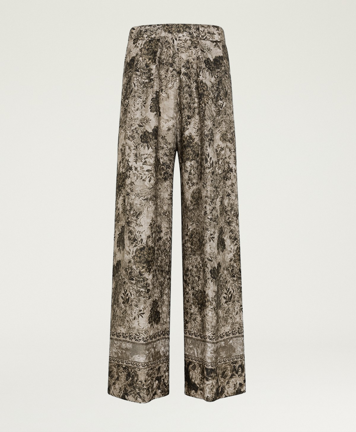 PANTALON ASPEN EN VISCOSE JACQUARD IMPRIMÉE - MULTICOLORE VERT - Momonì