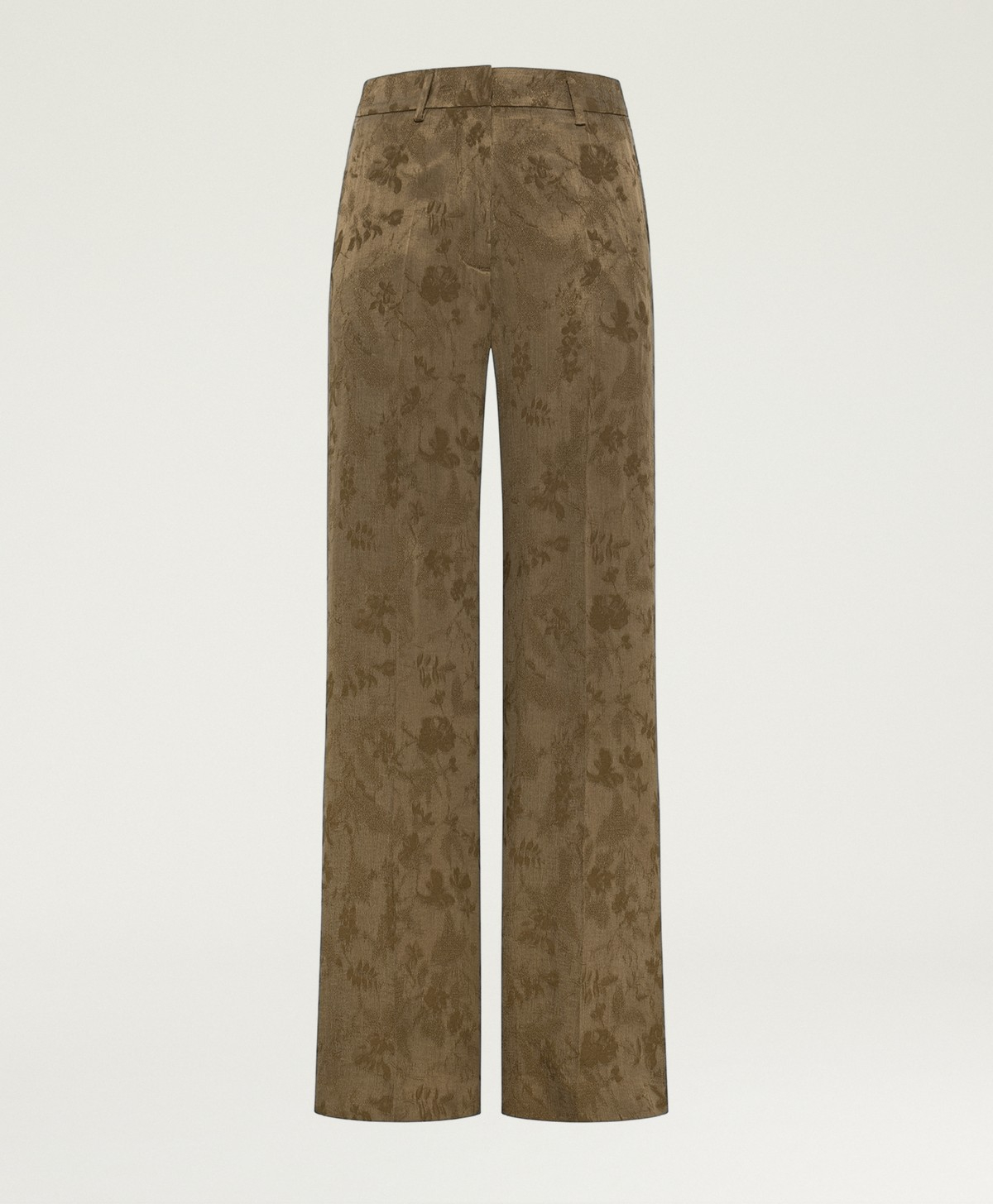 PANTALON MILTON EN CUPRO JACQUARD - VERT MILITAIRE - Momonì