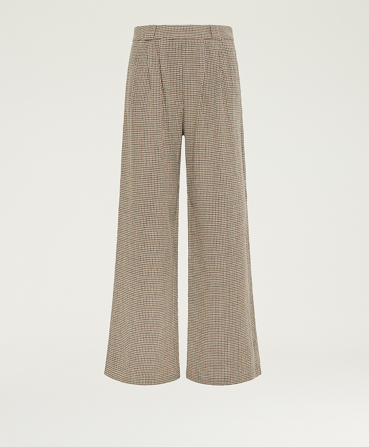 LANZAROTE BIS HOUNDSTOOTH CHECK PANTS - BEIGE - Momonì