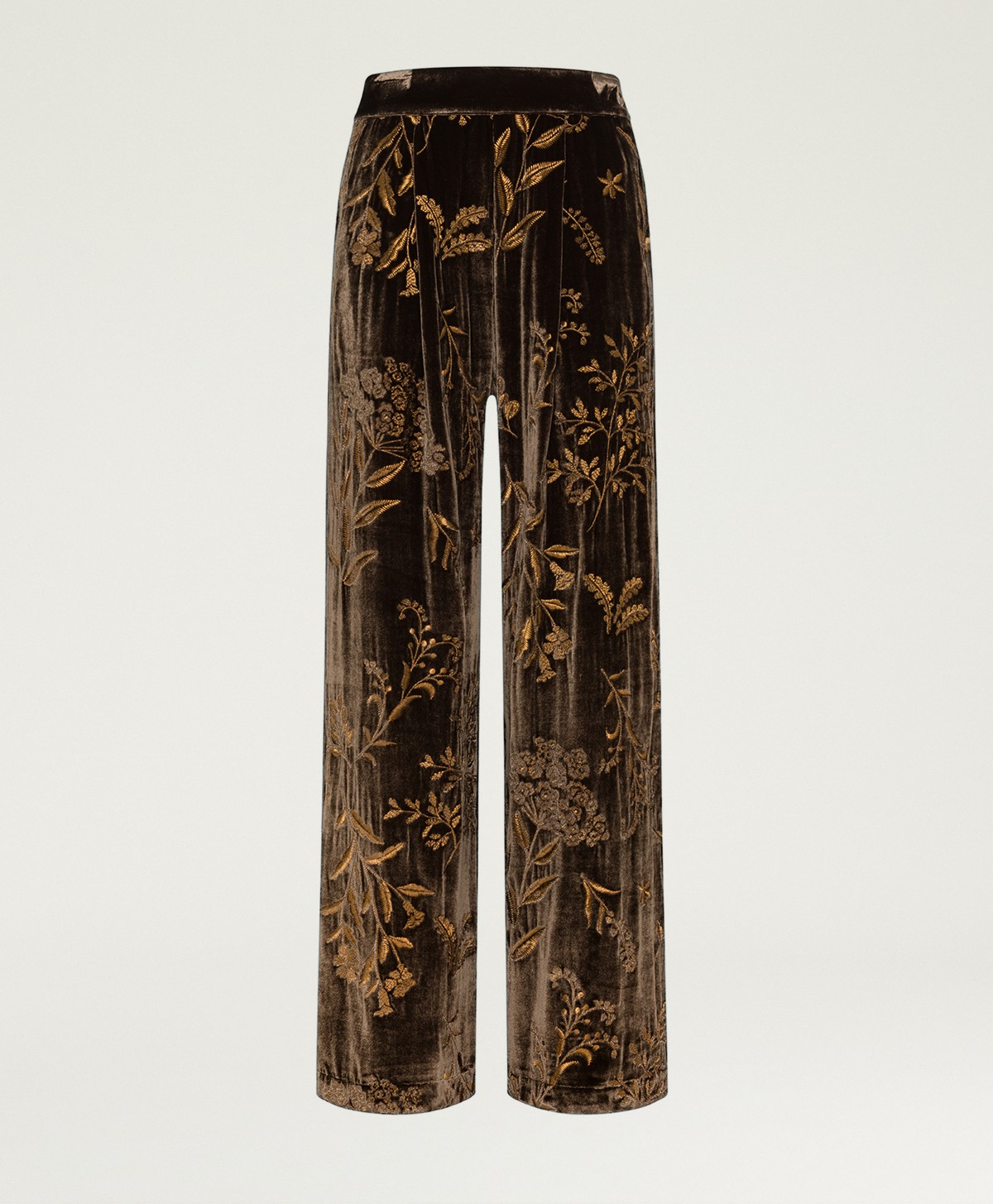 PANTALONES PASCAL DE TERCIOPELO BORDADO - MARRÓN - Momonì