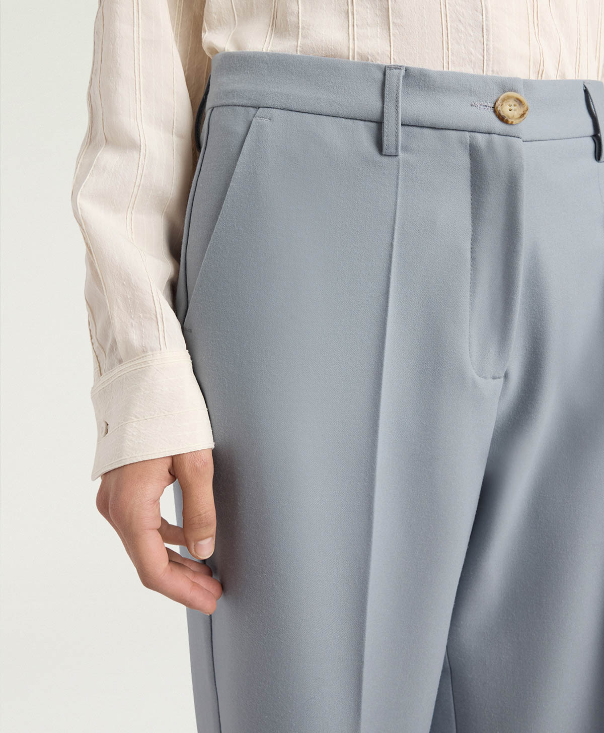 PANTALONI DANGO IN FLANELLA - POLVERE - Momonì