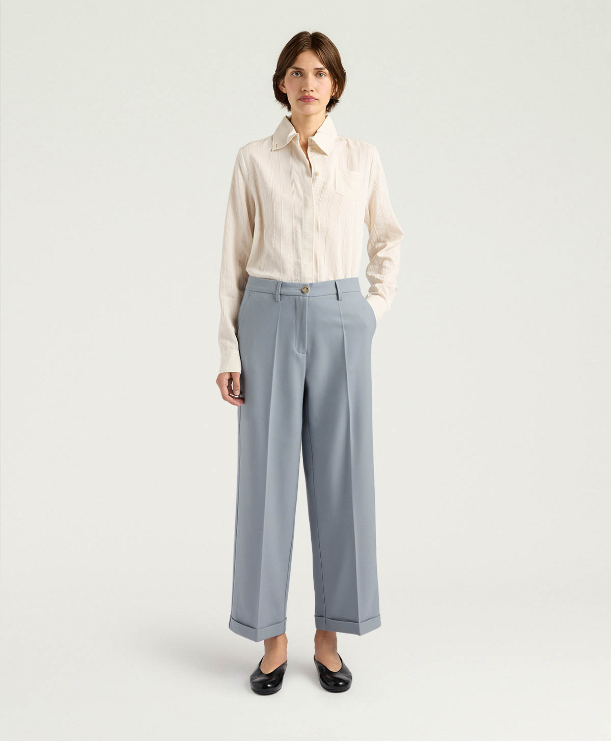 PANTALONI DANGO IN FLANELLA - POLVERE - Momonì