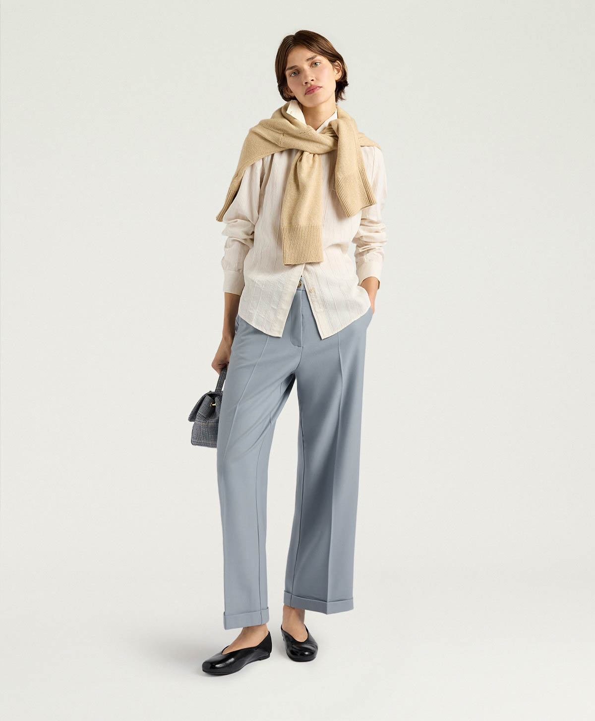 DANGO PANTS IN FLANNEL - POWDER - Clothing - Momonì