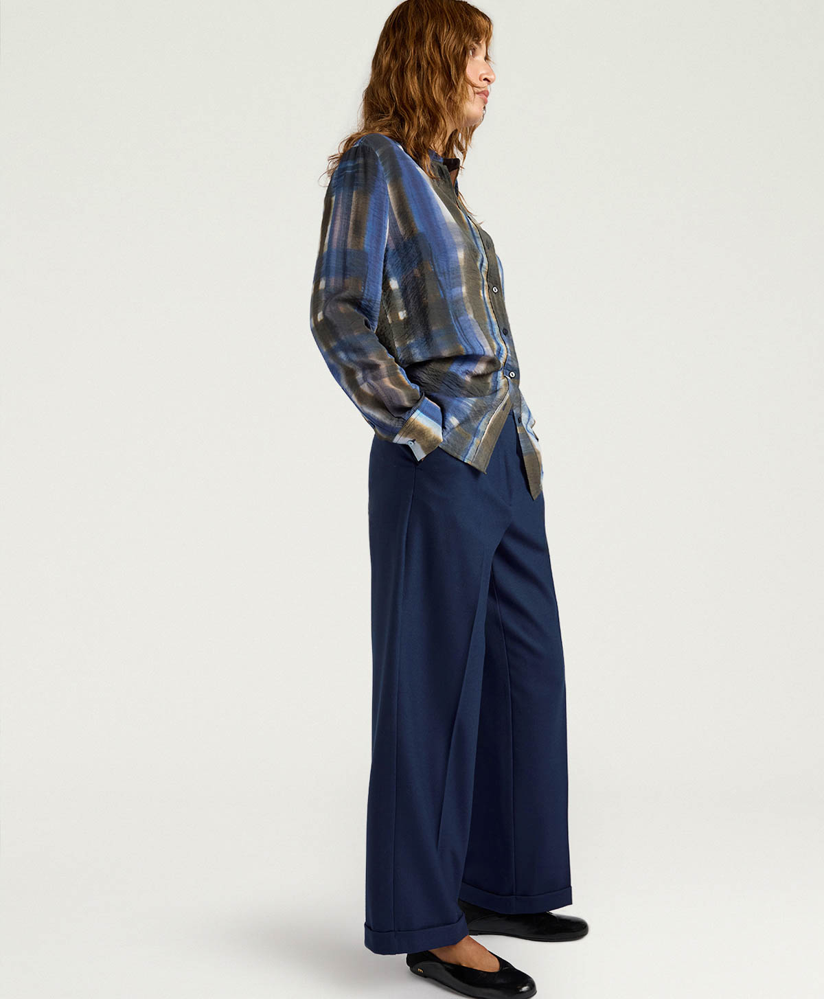 PANTALONI DANGO IN FLANELLA - BLU - Momonì