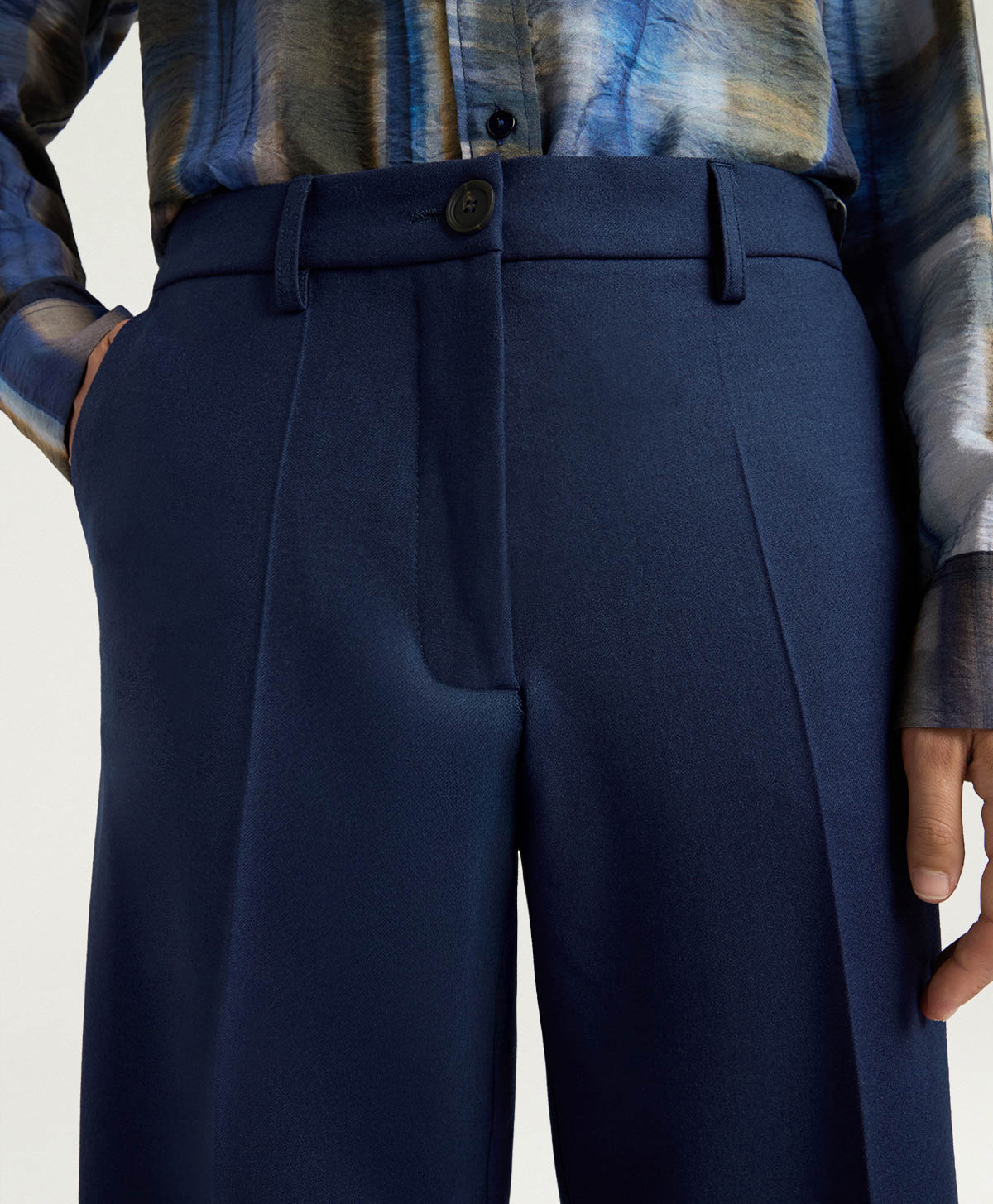 PANTALONI DANGO IN FLANELLA - BLU - Momonì