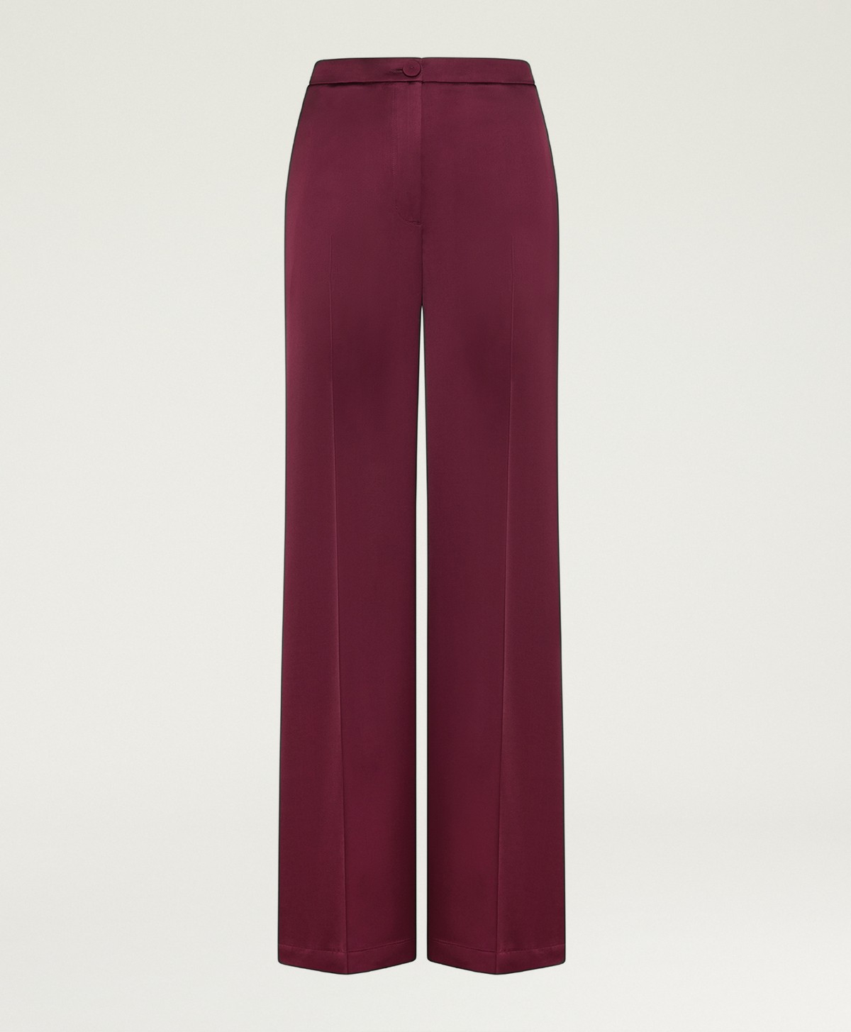 WILDE PANTS IN STRETCH VISCOSE SATIN - WINE RED - Momonì