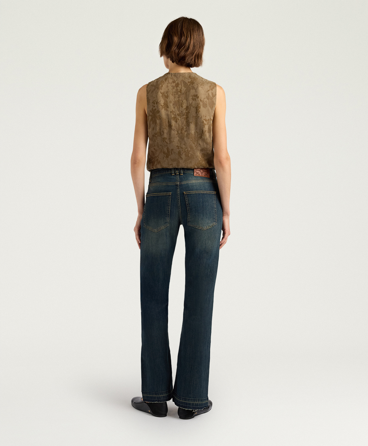 PANTALON CAMDEN EN DENIM STONEWASH SURTEINT 6 OZ - BOUE - Momonì