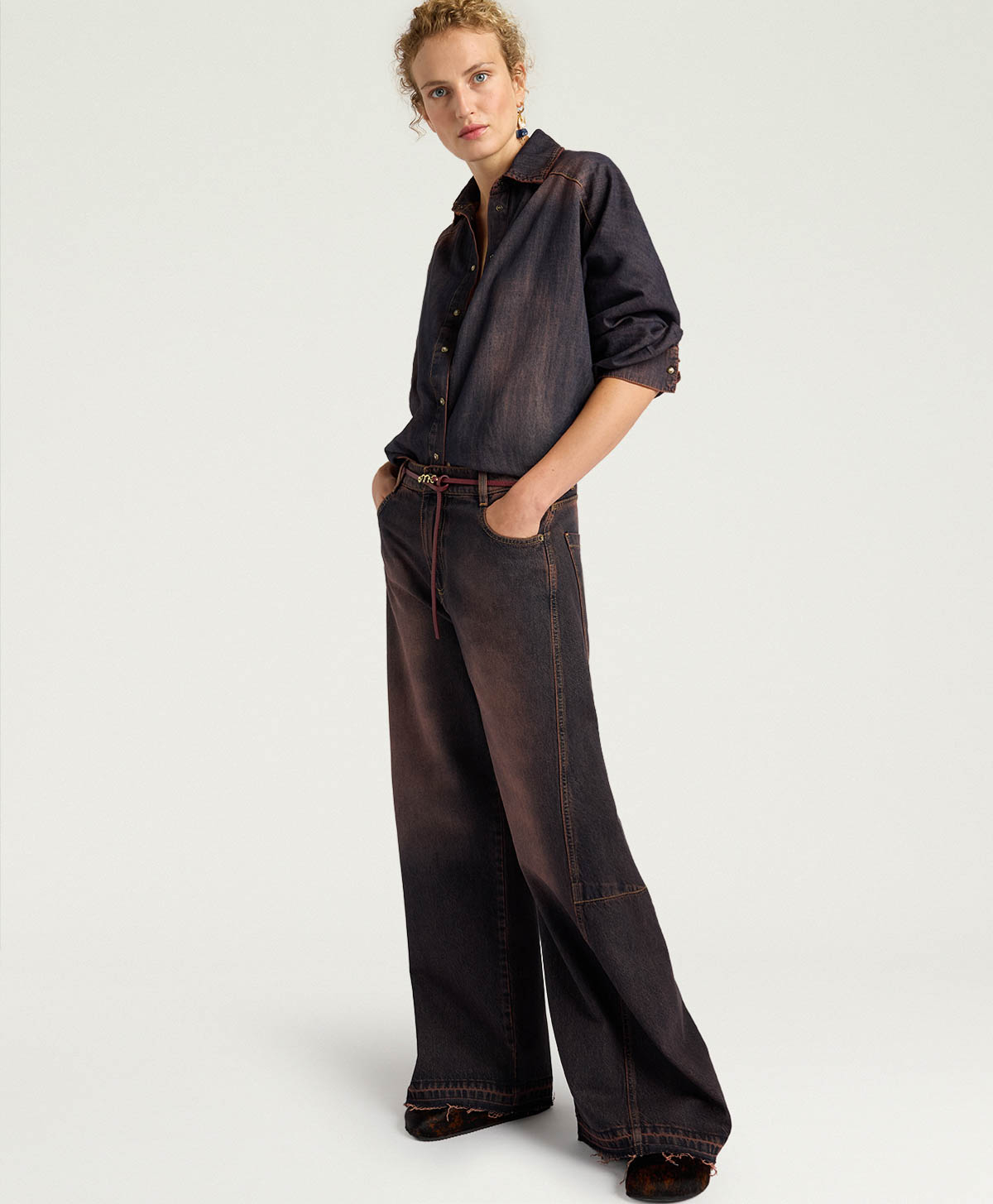 PANTALONI NOTTINGHAM IN DENIM STONE WASHED 12 OZ - VINACCIA - Clothing - Momonì