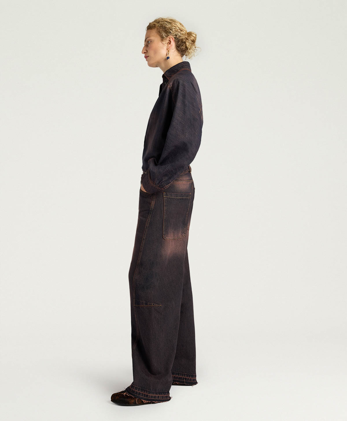 PANTALONI NOTTINGHAM IN DENIM STONE WASHED 12 OZ - VINACCIA - Momonì