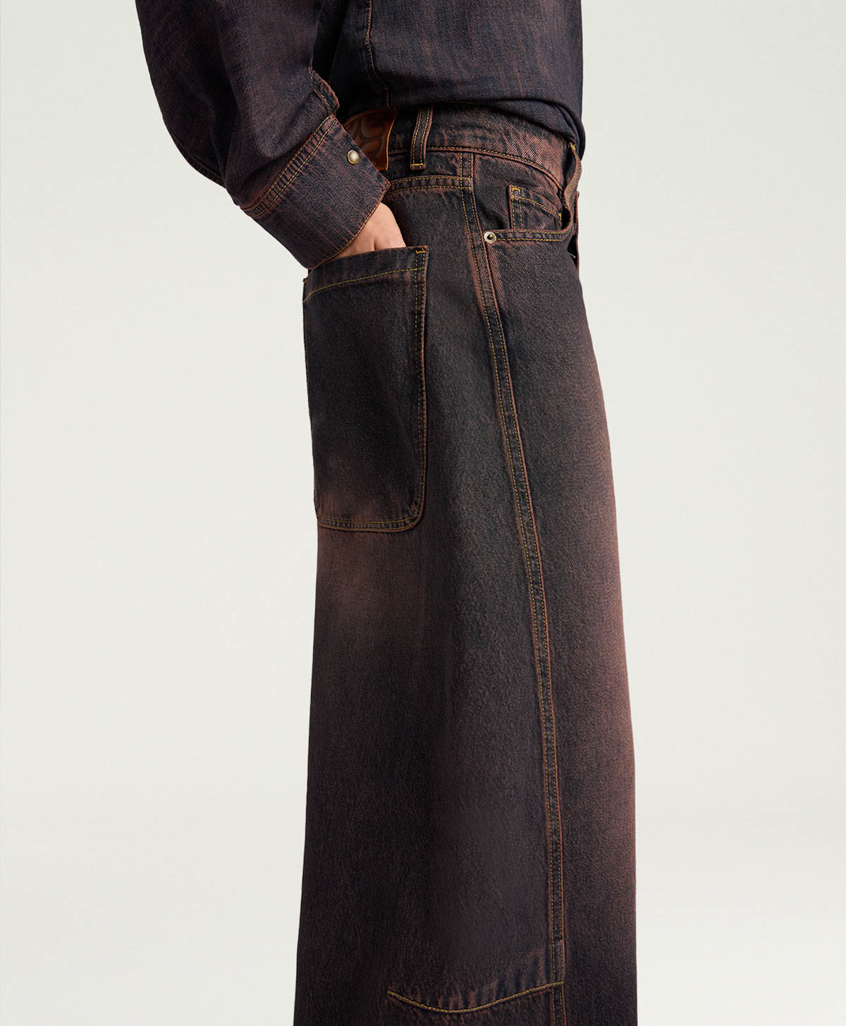 PANTALONI NOTTINGHAM IN DENIM STONE WASHED 12 OZ - VINACCIA - Momonì