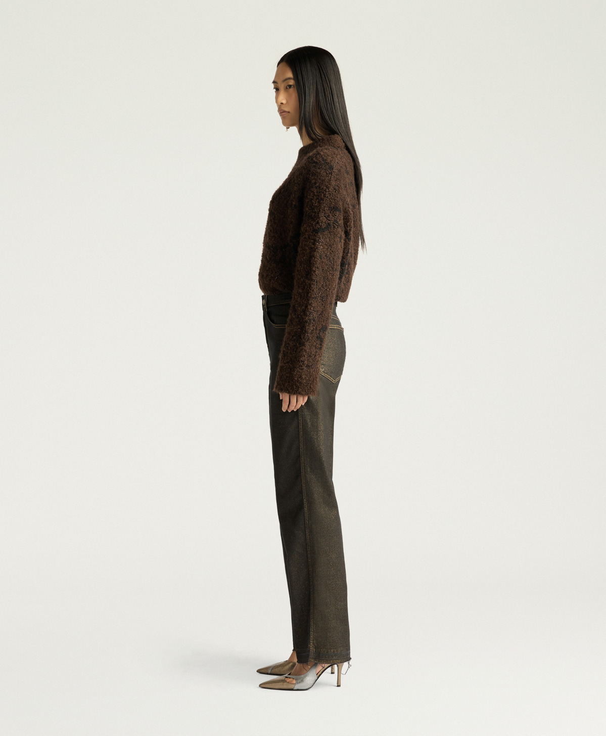 PANTALON KEATS EN DENIM LAMINÉ 10 OZ - OR - Momonì