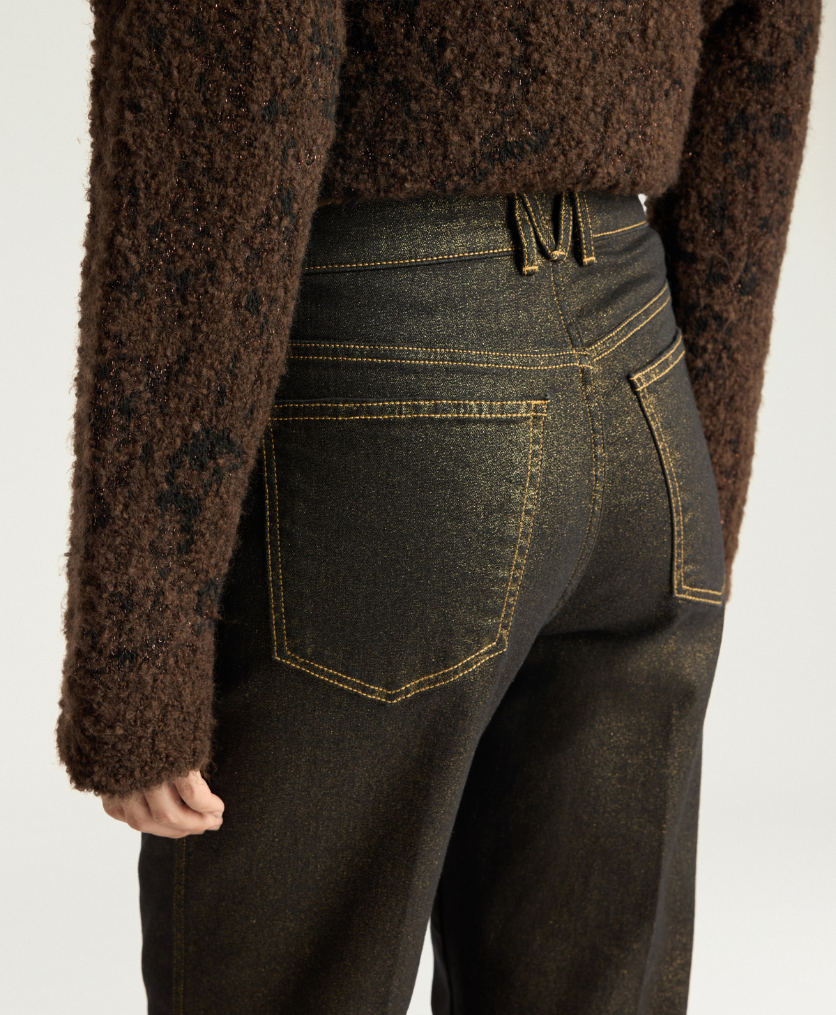 PANTALON KEATS EN DENIM LAMINÉ 10 OZ - OR - Momonì