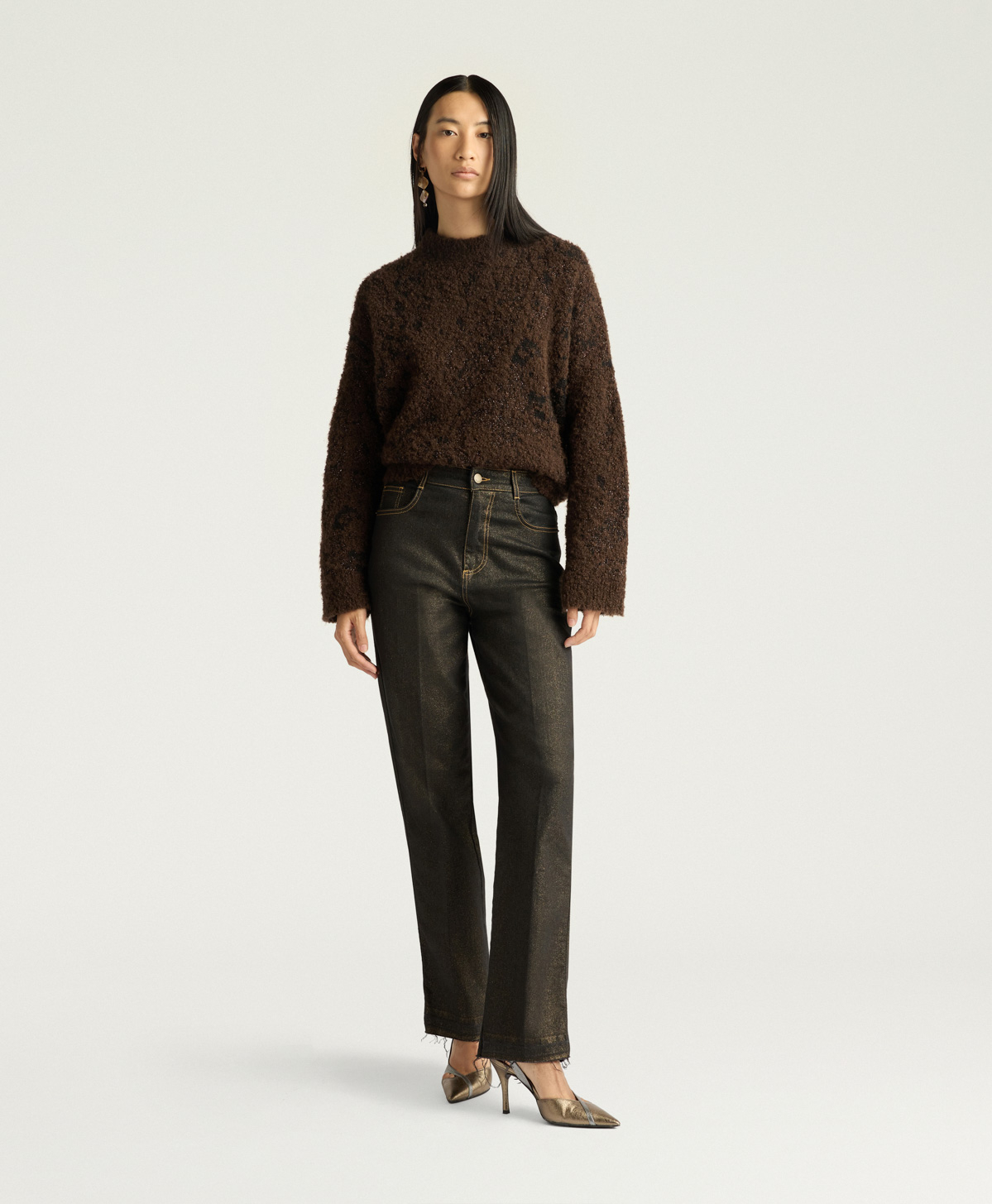 PANTALON KEATS EN DENIM LAMINÉ 10 OZ - OR - Momonì